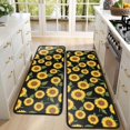 thumbnail image 4 of Sunflower and Leopard Brown Pattern Anti Fatigue Kitchen Rugs Set Of 2, Non Slip Washable Decorative Floor Mats for Sink Laundry and Home Use, 17"x47", 4 of 5