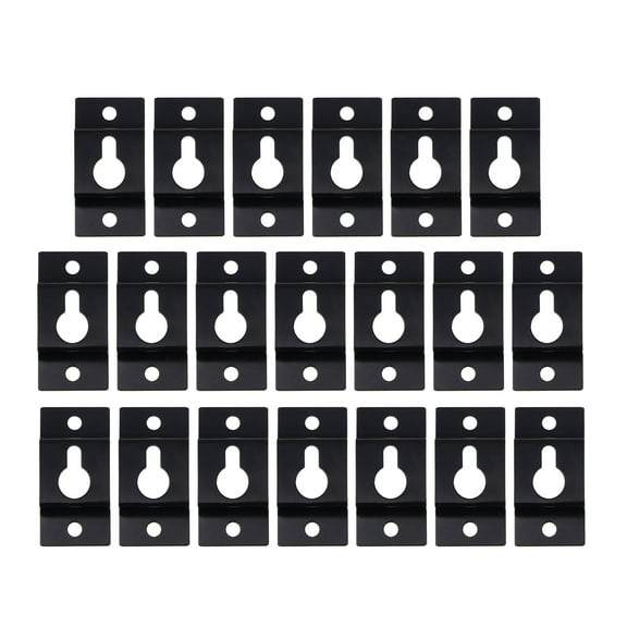 Rhewides 20-Pack Black Keyhole Speaker Wall Mount Brackets and Hangers for Surround Sound Audio Systems