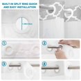 thumbnail image 3 of No Hook Shower Curtain with Built-in Rings - Light Grey White Geometric Washable Waterproof Fabric Bathroom Curtains for Hotel,Rentals, Stall 48 X 72 Inch , Minimalist Morocco Pattern, 3 of 9