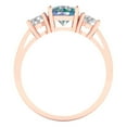 thumbnail image 4 of 1.5 ct Round Cut Blue Moissanite Three-Stone Engagement Ring for Women in 18K Rose Gold, 4 of 5