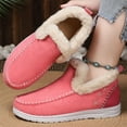 thumbnail image 7 of XIMIN Women’s Warm Indoor Outdoor Slip on Flat Fluffy Snow Boots Fuzzy Lined Winter House Shoes with Anti-Slip Sole Comfy Style for Cold Weather Plush Short Booties, 7 of 7