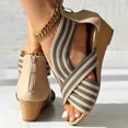 thumbnail image 4 of Mepaouo Women's Low Wedge Sandals Open Toe Fashion Dress Shoes Cross Strap Wedding Party Dancing Shoes, 4 of 8