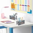 thumbnail image 6 of WOBOGO Raccoon Trip Acrylic Pen Holder 4 Compartments Clear Pencil Organizer Makeup Brush Storage Case, 6 of 7