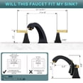 thumbnail image 6 of Wowow 8 in. Widespread Double Handle Bathroom Faucet with Pop-Up Drain in Black and Gold, 6 of 10