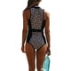 thumbnail image 1 of Soidarity Traje de baño Mujer Estampado vintage Patrón Traje de baño Cremallera frontal Traje de baño Ropa de playa Traje de baño L Soidarity OD001435-03, 1 of 6