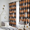thumbnail image 5 of Blackout Kids Curtains,Orange and Black Plaid Christmas Snowflake Pattern Childrens Insulated Curtains Set Of 2,Bedroom Essentials,Toddler Room Decor 52"x84", 5 of 5