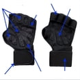 thumbnail image 3 of par (L) de guantes deportivos acolchados de cuero con muñequera, antideslizantes y ventilados, para levantamiento de pesas, dominadas, entrenamiento, patinaje sobre ruedas, mujeres y hombres, 3 of 5
