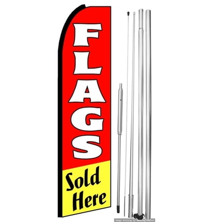 OnPoint Wares | Flags Sold Here Swooper Flag |Advertisement /Business Flags | Feather Flag | With Complete 15ft Hybrid Pole Set