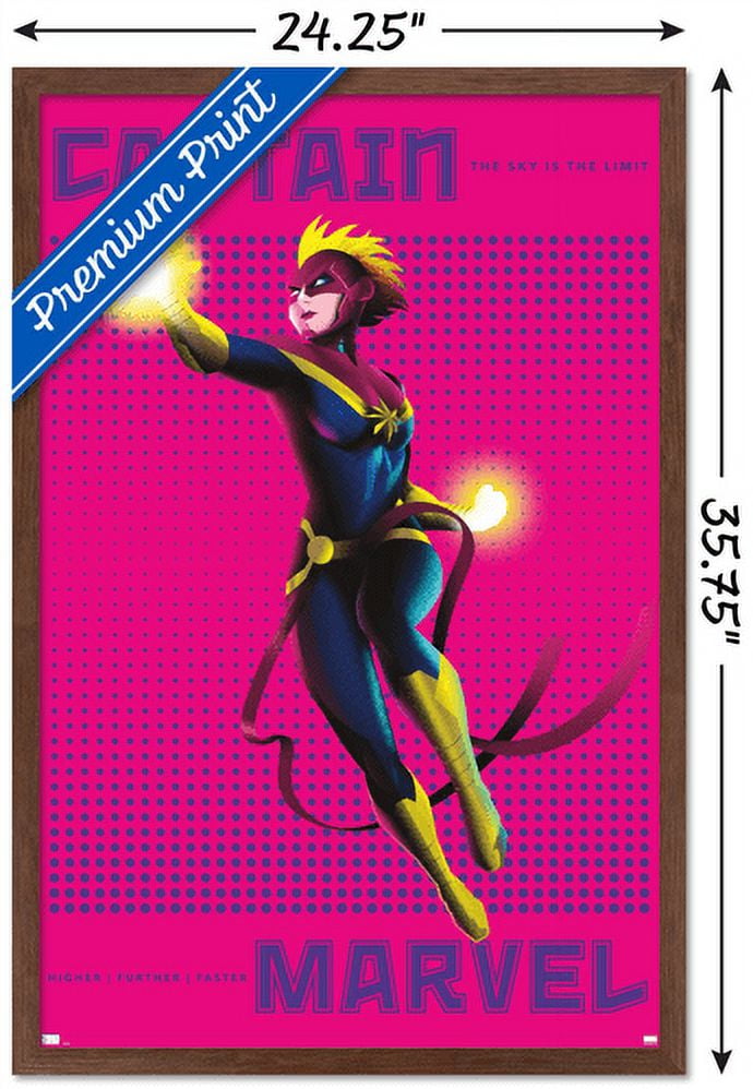 Marvel Shape of a Hero - Captain Marvel Wall Poster, 22.375" x 34", Framed