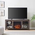 thumbnail image 4 of Evelyn&Zoe Quincy Rectangular TV Stand with Log Fireplace for TV's up to 65", Alder Brown, 4 of 14
