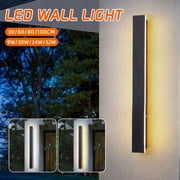LITOM Outdoor Modern Wall Light, LED Wall Sconce Fixture, Rectangular Black Shell Wall lamp, Elegant Frosted, IP65, Anti Rust, for Porch, Background Wall, 1 Pack