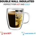 thumbnail image 2 of Double Wall Coffee mugs, (4-Pcak) 16 Ounces-Clear Glass with Handle,Insulated,Cappuccino,Tea ,Latte Cups,Beverage Glasses Heat Resistant, 2 of 6