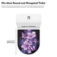 thumbnail image 5 of ZIATUBLES Hibiscus Butterfly Print Universal Fit Toilet Lid Cover with Elastic Edges Washable Reusable Stretchable Fabric for Most Lids Bathroom Decor Accessories, 5 of 6
