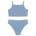 thumbnail image 3 of Manyakai Youth Girls Swimsuit Bikini Bathing Suit with Briefs Crop Top 2-Piece Outfit Swimwear Blue 6, 3 of 5