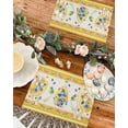thumbnail image 4 of Easter Placemats Set of 6, Gold Egg Bunny Blue Flowers Placemat for Dining Table Decorations, Spring Plant Leaf Place Mats, Spring Table Mats for Kitchen Dinner Seasonal Holiday Party Decor, 4 of 6