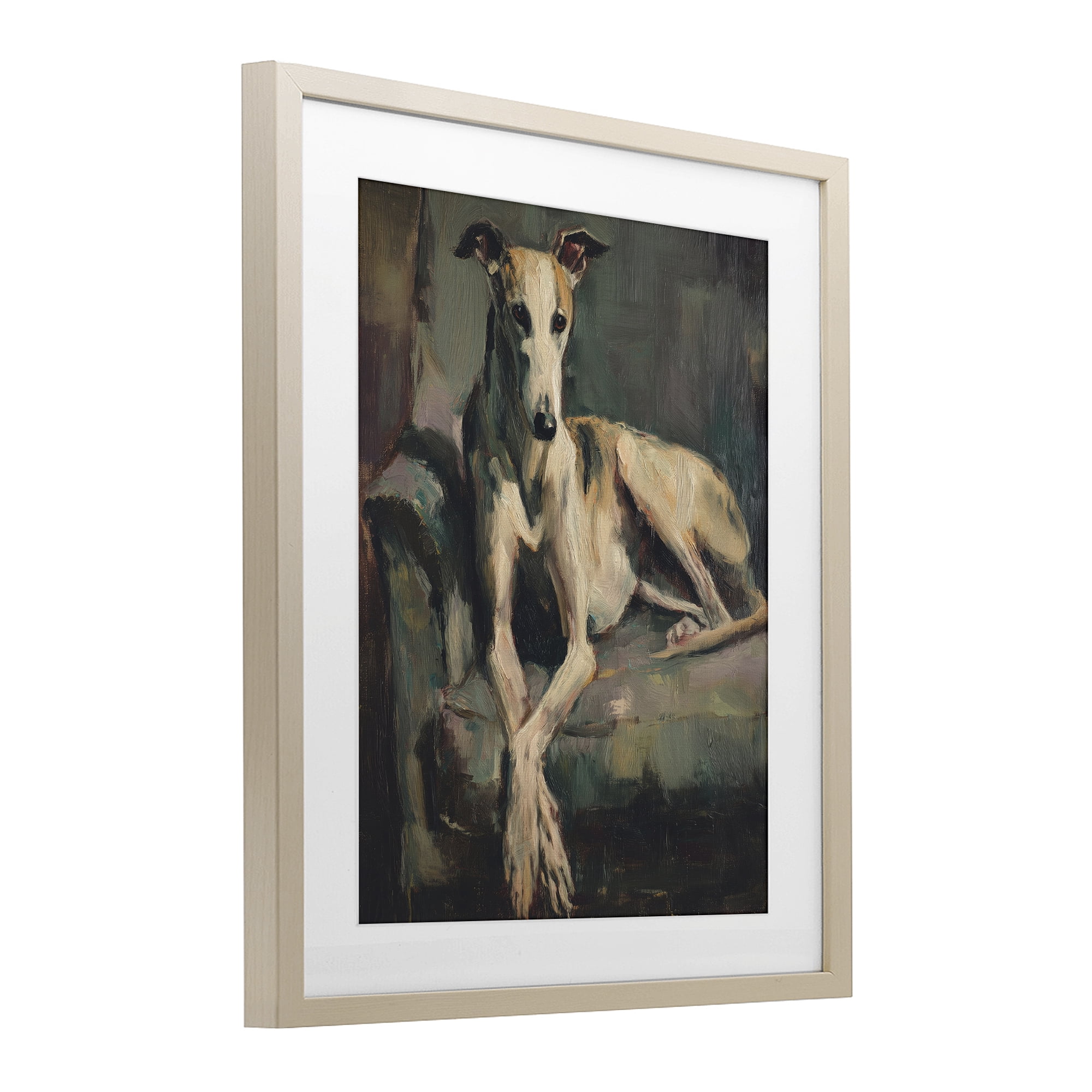 Stupell Industries Regal Comfort Whippet Dog Birch Framed Print Under Glass, design by Svetlana Aleynikova
