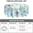 thumbnail image 5 of Blue Butterfly Daisy Round Tablecloth 60 Inch Washable Reusable Decoration Table Cover for Kitchen Party, 5 of 5