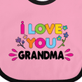 thumbnail image 4 of Inktastic I Love You Grandma with Flowers Girls Baby Bib, 4 of 4