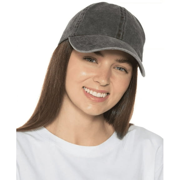 Jenni Women's Baseball Hat Washed Black Adjustable One Size