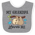 thumbnail image 3 of Inktastic My Grandpa Loves Me with Sloth and Hearts Boys or Girls Baby Bib, 3 of 4