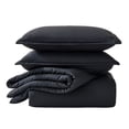 thumbnail image 3 of Sleep Zone 85gsm Luxury Plush Solid Microfiber Comforter Set, All Season Ultra Soft Bedding, Full Black, 3 of 10