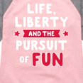 thumbnail image 3 of Instant Message - Life Liberty And The Pursuit Of Fun - Toddler & Youth Girls Raglan Graphic T-Shirt, 3 of 5