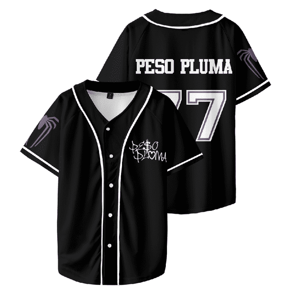 Peso Pluma Merch Baseball Jersey Shirt Doble PP World Tour Baseball Uniform Women Men Short Sleeve Top