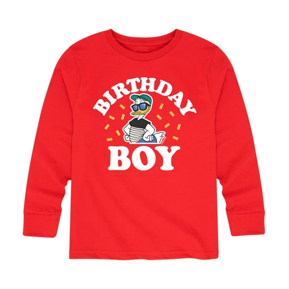Mickey & Friends - Birthday Boy Donald - Youth Long Sleeve Graphic T-Shirt