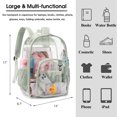 thumbnail image 2 of PayUSD Clear Backpack Heavy Duty Stadium Approved Waterproof PVC Transparent Book Bag with Reinforced Strap for School Work Travel Festival, Gray Green, 2 of 7