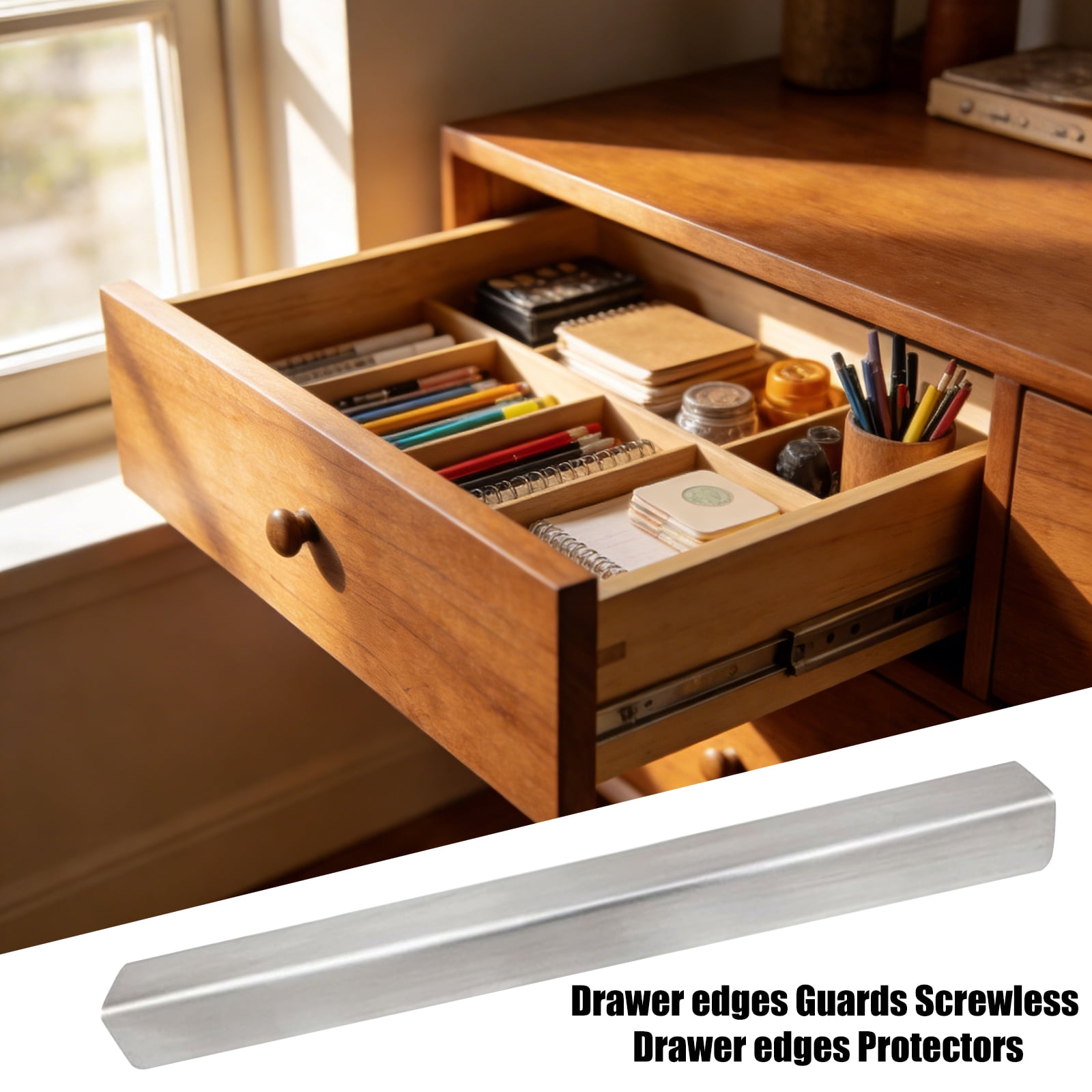 Strong Steel Cabinet Edges Covers Drawer Guard Strips Upgrades for Drawer Defense & Water Damage Prevention