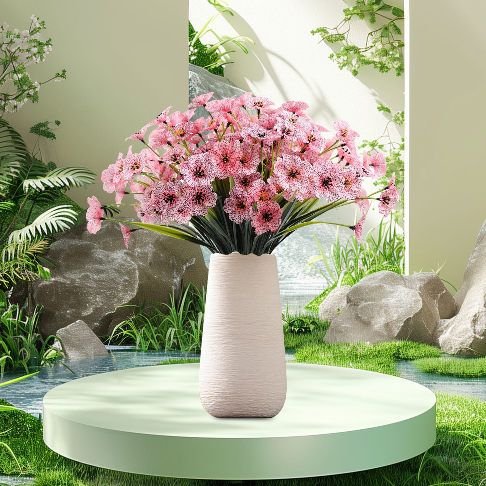 Outdoor Artificial Flowers - Colorful & Flowering Shrubs for Garden, Patio & Home Decor - Weatherproof Flowers for All Seasons
