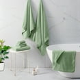 thumbnail image 5 of Smuge 2 Pack Oversized Bath Towel Set 35 x 70 Inches, Microfiber Ultra Soft Plush, 600 GSM Highly Absorbent Quick Dry Luxurious Bath Sheets Towels for Bathroom Hotel（Green）, 5 of 7