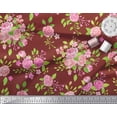 thumbnail image 3 of Soimoi Red Cotton Duck Fabric Rose Floral Printed Craft Fabric by the Yard 42 Inch Wide, 3 of 3