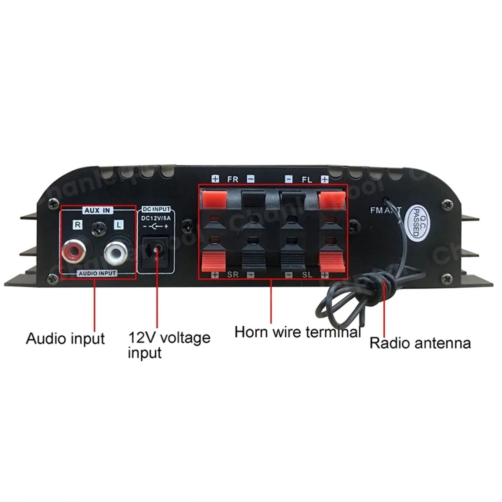 1600W Peak Power HiFi Sound Amplifier Digital 4 Channel Audio Amplifier Player FM Radio Support Remote Control ,Precision Control and Adjustment