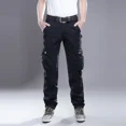 thumbnail image 2 of Pantalones cargo multibolsillos color caqui para hombre, pantalones negros para hombre, para senderismo, exteriores, multibolsillos, ropa de trabajo, Y2k, estilo vintage, largos, holgados, de talla gr, 2 of 5