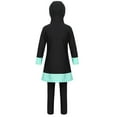 thumbnail image 4 of JanJean Kids Girls Long Sleeves Swimwear Modesty Burkini Swimsuits with Hijab Full Cover SPF UPF 50+ Black 120, 4 of 6