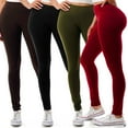 thumbnail image 4 of 4 Pack Women's High Waisted Leggings Soft Wide Waistband Pants S-3XL Plus Size Available, 4 of 6