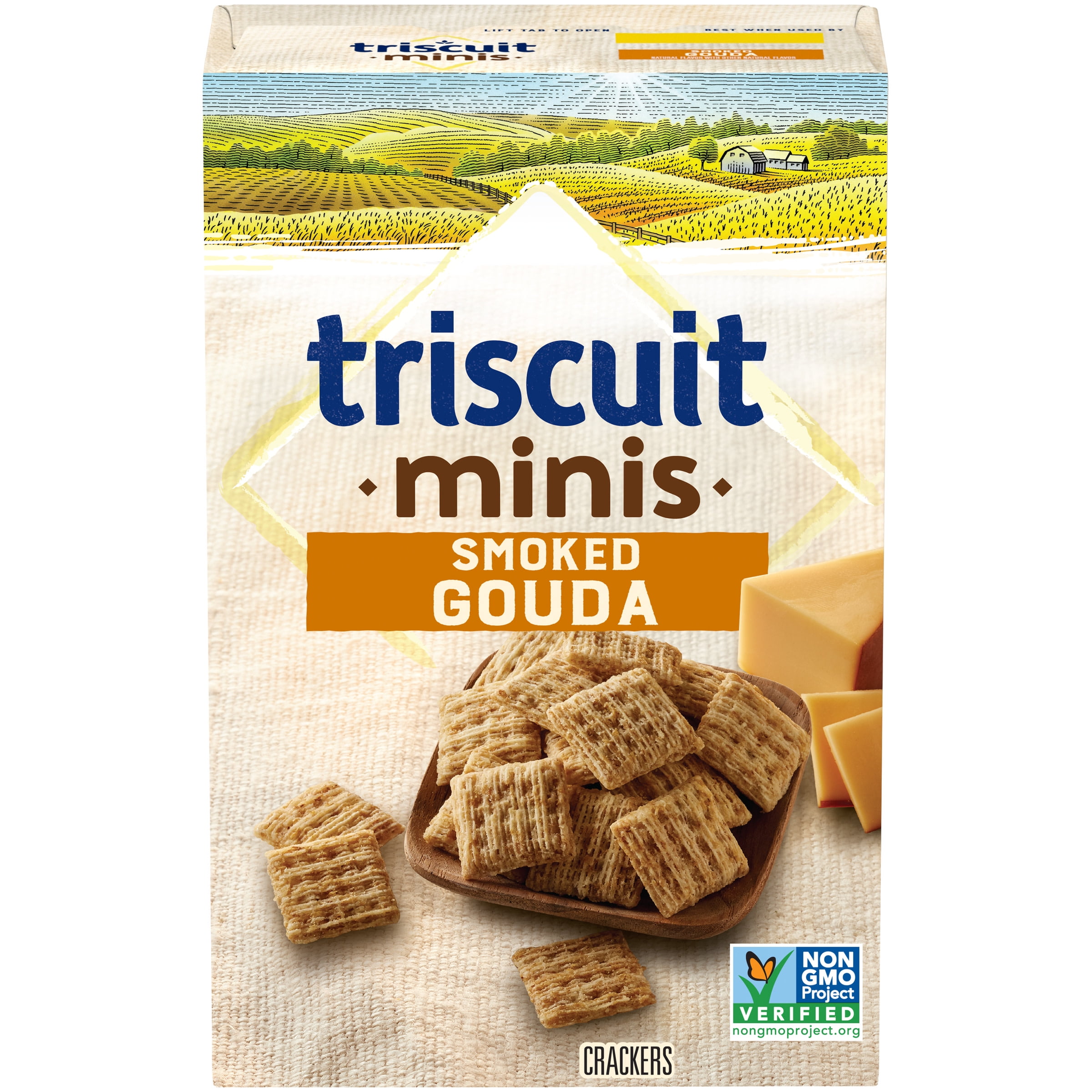 Triscuit Minis Crackers Smoked Gouda Flavor 1 Box 8 Oz Walmart Com