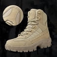 thumbnail image 4 of Men's Waterproof Side Zipper Outdoor Combat Boots Mens Orthopedic Support Anti-Puncture Work Shoes Anti-Sprain Hiking Lightweight 8" Side Zipper Steel Toe Tactical Combat Boots, 4 of 7