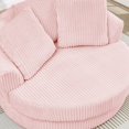 thumbnail image 4 of NkurdSu 61" Oversized Boneless Round Chair, Indoor Deep Seat Cloud Chaise Lounge with 5 Pillows, No Assembly Accent Barrel Chair for Living Room, Bedroom, Pink Corduroy, 4 of 6