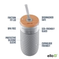 thumbnail image 2 of Vaso de vidrio Ello Devon 530 ml con funda y tapa de silicona, 2 of 7