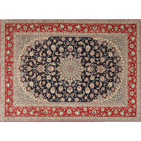 Ahgly Company Machine Washable Indoor Rectangle Traditional Light French Beige Brown Area Rugs, 8' x 10'
