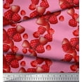 thumbnail image 3 of Soimoi Moss Georgette Fabric Raspberry,Strawberry & Cherry Fruits Printed Craft Fabric by The Yard 42 Inch Wide, 3 of 3