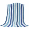 thumbnail image 6 of Geometric Stripe Blanket Soft Cozy Warm Throw Blanket for Couch, Plush Fuzzy Flannel Fleece Blankets for Sofa, Ombre Farmhouse Blue Vertical Striped Bed Blankets Lightweight Gifts for Women, 40"x60", 6 of 9