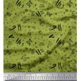 thumbnail image 1 of Soimoi Green Japan Crepe Satin Fabric Peace On Earth Text Decor Fabric Printed Yard 42 Inch Wide, 1 of 3