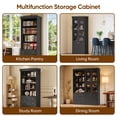 thumbnail image 5 of 71"Tall Kitchen Pantry Storage Cabinet, Large Wood Bookcase Adjustable Shelves with 3 Drawers,Black, 5 of 7