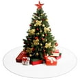 thumbnail image 3 of Christmas Tree Skirt,Golden Christmas Snowflake Pattern Christmas Tree Decor with Red Ribbon Ties,Round Shape,Christmas Decorations for Home 48"x48", 3 of 7