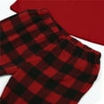 thumbnail image 6 of Christmas Family Matching Pajamas Set Basic Red Tops and Plaid Pants Xmas Sleepwear Homewear Set, 6 of 7