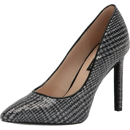 NINE WEST Womens Tatianap2 Pump 6 Black/Gray Sequin