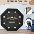 thumbnail image 5 of RayChee  Poker Table Foldable, 48 inch - 8 Player Octagonal Texas Holdem Table w/Cushioned Rail, Stainless Steel Cup Holders, Casino-Grade Felt Surface Portable and Durable(Black), 5 of 8